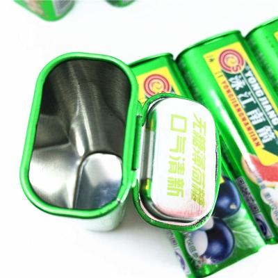 China Chewing gum candy chocolate mint candy tin desktop snacks manufacture customized printing box round metal can chewing gum candy chocolate mint candy tin desktop cool snacks -breath gum for sale