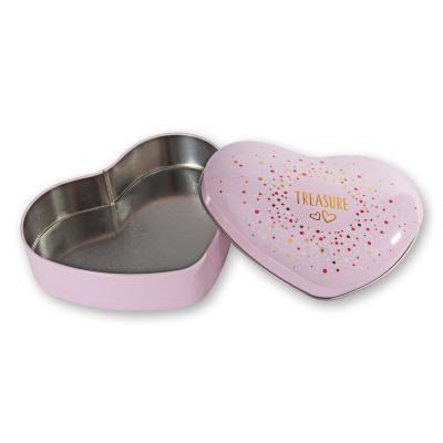 China Candy Saint Valentine's Day Personalized Decorative Metal Tin Can Box Crate Cookie Heart Shaped for sale