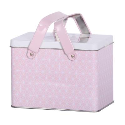 China Food Grade Wholesale Customized Simple Metal Lunch Box Tin Can With Handle for sale