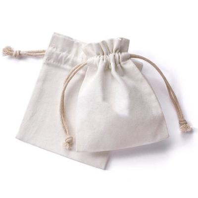 China Wholesale Recyclable Custom Jewelry Cotton Drawstring Bags Cotton Packaging Reusable Packaging Dust Bags for sale