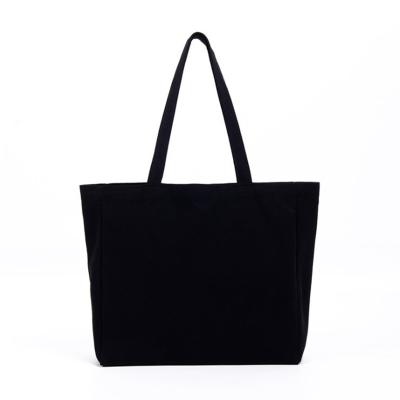 China Recyclable Eco Friendly Reusable 100% Recycled White Cotton Fabric Shopping Canvas Tote Bags With Zipper for sale