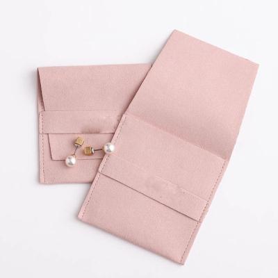 China Recyclable Hot Sale Small Envelope Flap Package Pouch Luxury Microfiber Necklace Jewelry Bags With Logo for sale