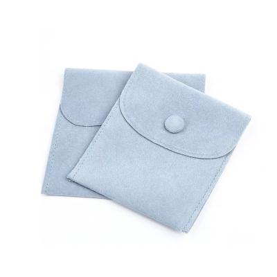 China Recyclable High Quality Ring Jewelry Packaging Button Velvet Envelope Bag With Logo for sale