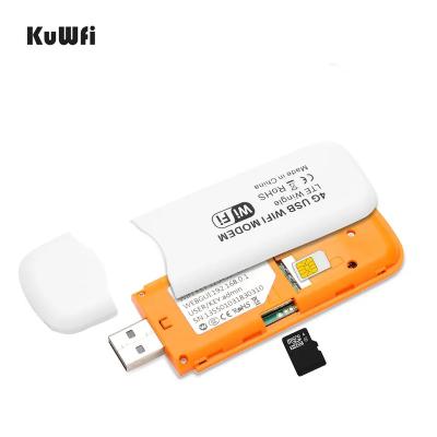 China Type-A Fast Speed ​​OEM KuWFi 300mbps LTE wifi router 8users usb white UF906 pocket 4g modem dongle wireless router for travel for sale