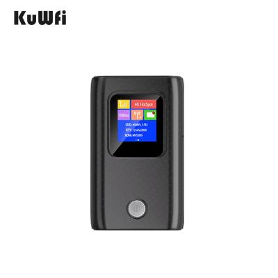 China New KuWFi 150mbps 4g mini style mobile wifi 2023 mini router sim card 6000mAh large capacity sim card 6000mAh lte 4g hotspot black mobile router for travel for sale