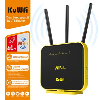 China Hot Selling SOHO KuWFI 2.4g/5ghz 4g Gigabit Remote Long Range Dual Band Wireless 4g Router With Sim Card Slot for sale