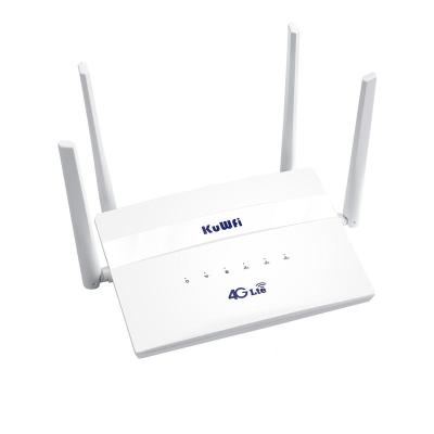 China 4g KuWFi Wireless Router 4g Wireless Router 4 External Antennas 4g External Antennas 4g KuWFi 300Mbps High Gain Router With Sim Card for sale