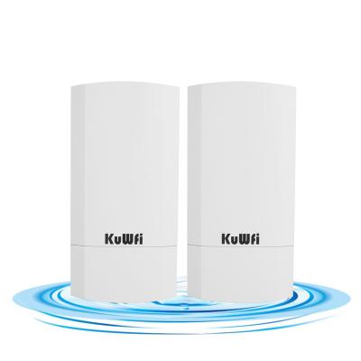 China OEM KuWFi 300mbps wifi repeater cpe bridge 1km long range strong outdoor waterproof wireless supplement white wireless bridge for outdoor for sale