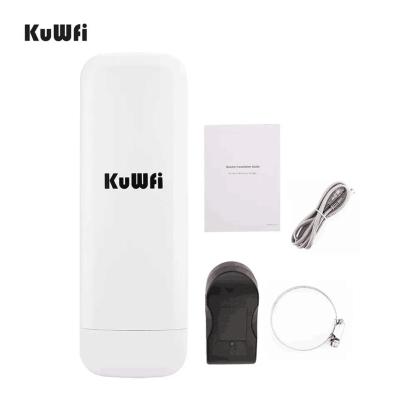 China KuWFi 300mbps long range 2km RJ45 connector long range 2km outdoor wifi background bridge antenna panel 14dbi wireless bridge KuWFi 300mbps with led DIS for sale