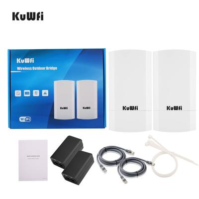 China KuWFi IP65 Ethernet Bridge 2-Pack Long Range Wireless Radio Bridges Waterproof 5.8G IP65 WiFi Bridge WiFi Supplement for sale