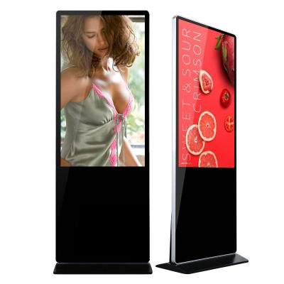 China Customized 55 Inch Floor Indoor Digital Displays Indoor Standing Advertising Player Indoor/Outdoor Touch Screen Free Signage for sale