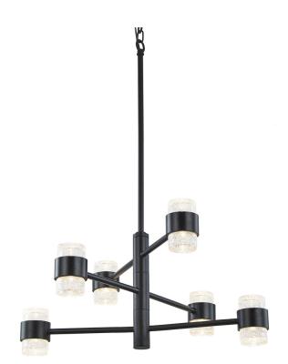 China Chandeliers 36w48w modern black glass aluminum wallmount modern glass pendant light chandeliers and pendant lamps for sale