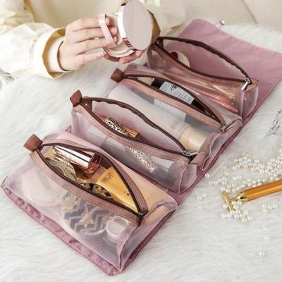 China Waterproof Magic Makeup Bag Portable Polyester Fiber Women Make Up Bag Removable Cosmetic Bag for sale