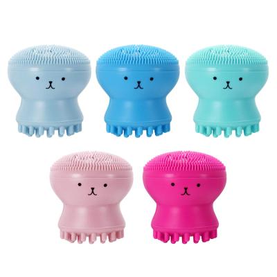 China Small Octopus Face Shape Scrubber Face Scrubber Massager Handheld Silicone Facial Deep Cleansing Brush for sale