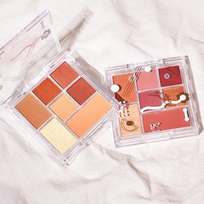 China Waterproof Matte Glitter Eyeshadow Palette Mini Travel Shimmer Portable Waterproof Long-lasting Eyeshadow 7 Colors for sale