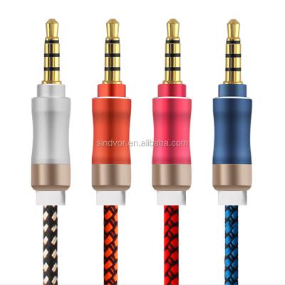 China Multimedia 3.5mm gold plated nylon braided aux cable. sound for sale