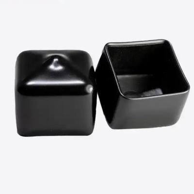 China Square Vinyl End Caps Rubber Hole Plugs Black PVC End Cap Flexible Protector Soft Rubber End Cap Plastic Cover for sale