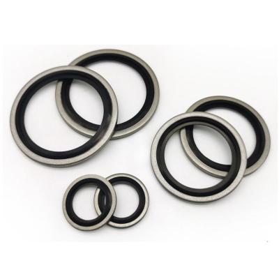 China NBR FKM EPDM Rubber Gasket Seal Flat Metal Sheet Skeleton Dowty Self Centering Bonded Seal for sale