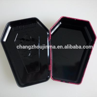 China Package for candy factory direct sale coffin shape embossed candy metal tin hot sale for sale