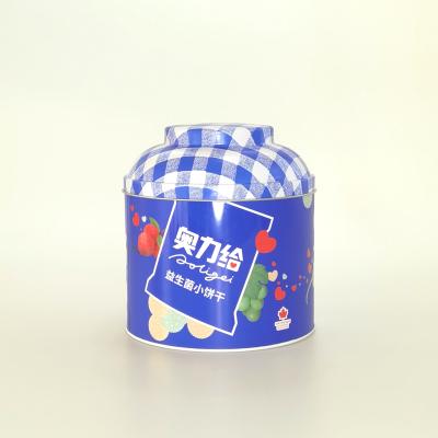 China Cheap Lovely Cookie Factory Direct Sale Cookie Tin Box With A Cap Like Lid for sale