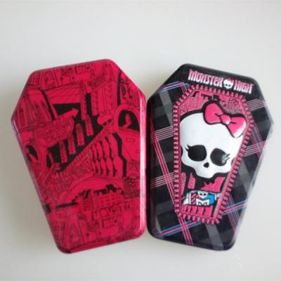 China Recyclable Direct Manufacturer Skull Shape Special Shaped Tin Packing Box for sale