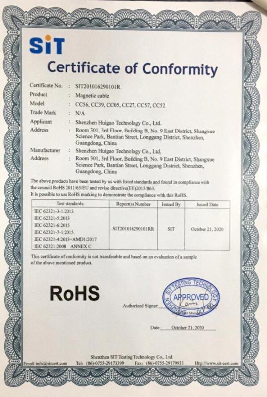 RoHS - Shenzhen Huigao Technology Co., Ltd.