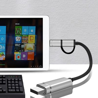 China Mobile Phone 2 in 1 to Light Up USB C Adapter Connector U-Disk Keyboard Mouse USB Earphone Phone Adapters for sale