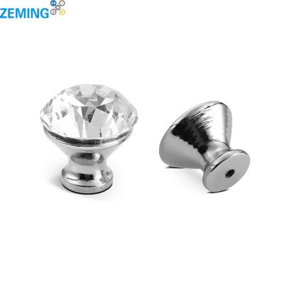 China Luxury Glass Zinc Alloy Wholesale Durable Crystal Drawer Handles Dresser Knobs For Furniture for sale