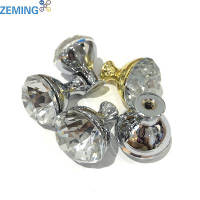 China Glass Crystal Dresser Knobs Single Hole Bulk Wholesale Durable Crystal Cabinet Knob For Furniture for sale