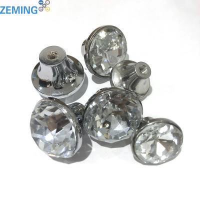 China Durable Glass Ball Alloy Door Cabinet Drop Knobs Crystal Handle Knobs For Furniture for sale