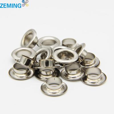 China Factory direct sales nickel free back various sizes flat surface grommets metal garment eyelets for sale