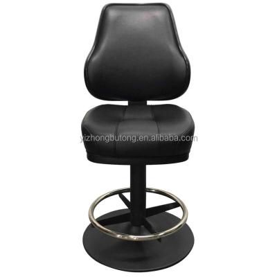 China Modern Wholesale Black Leather Outdoor Metal Leg Poker Chairs On Sale, High Back Adjustable Swivel 360 Degree Casino Poker Chairs for sale