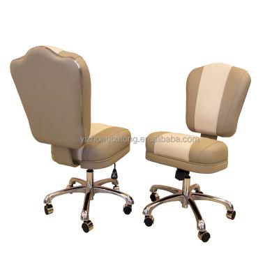 China Modern Luxury Light Brown Leather Seat Metal Leg Poker Chairs, Height Adjustable Swivel 360 Degree Casino Poker Chairs for sale