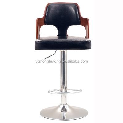 China Leather And Wood Finish Swivel Modern Micro Barstool Contemporary Lift Chair for sale