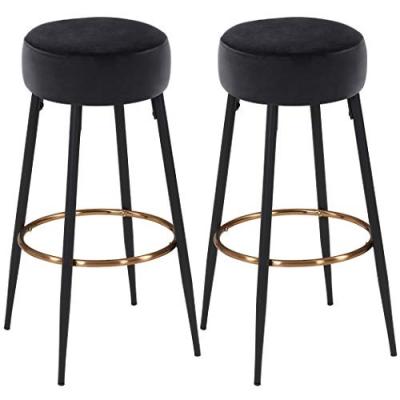 China Modern Modern Velvet Round Bar Stools, 30 Inch Height, Kitchen Breakfast Round Dining Chair Height For Cafe, Bar for sale