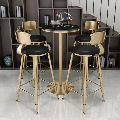 China Wholesale 2021 new modern high quality coffee furniture fashion metal leisure bar chair commercial set industrial style high bar chair for sale