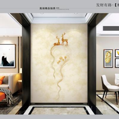 China Modern Unique Luxury Modern Home Decor Wall Cloth Embroidery Embroidery Wall Cloth Seamless Unique Simple Wallcoverings for sale