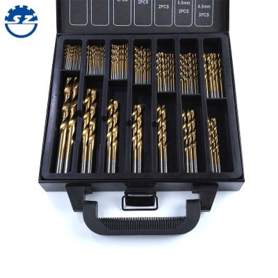 China Steel Metal Drilling 99pcs HSS 4241 Roll Forged Titanium Coated Straight Shank Drill Bits Set for sale