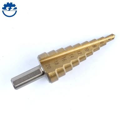 China Metal Drilling Titanium HSS 4241 Metric Straight Flute Step Drill Bit 4-32mm for sale