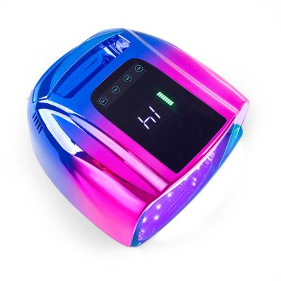 China Rechargeable UV LED Nail Lamp Professional For Nails Manicure Salon 96w Rechargeable Gels Dryer Light With Customize Private Logo for sale