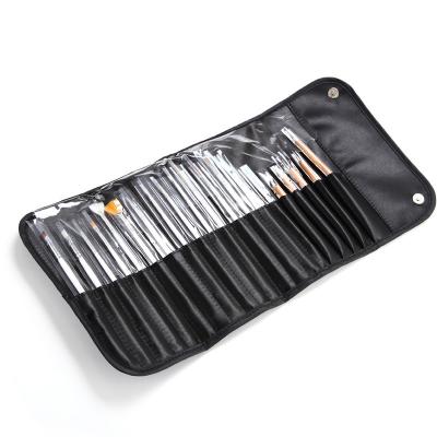 China Nail Art Beauty Salon Nail Profession 20Pcs Nail Brushes Set Kollinsky With Bag Packing Nail Art Brush for sale