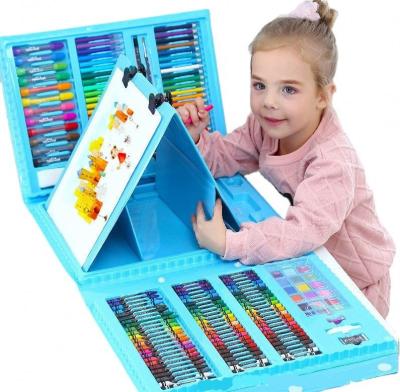 China Hotsale Kids Art Set Educational Toys Drawing Tools Doodle Supplies 42-208pcs Watercolor Oil Pastels Crayons Water Pencil Drawing Board for sale