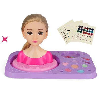 China Diy Dress Up Doll Child Safety DIY Luxury Modeling Head Dress Up Doll Head Toys for sale