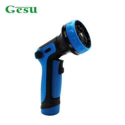 China New Arrival 8 Soft Function Adjustable Handle GESU Spray Nozzle Garden Hose Nozzle High Pressure Water Lance Variable Spray Patterns R for sale