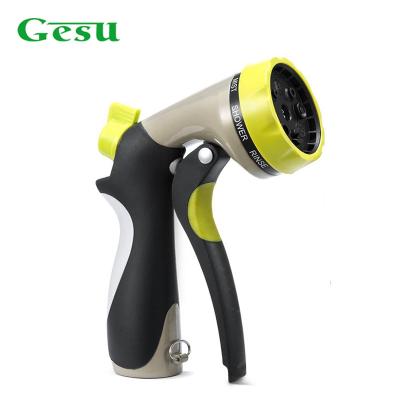 China 8 Function Metal Garden Tape Garden Band Hose Nozzle Water Sprinkler Soft Garden Spray Gun for sale