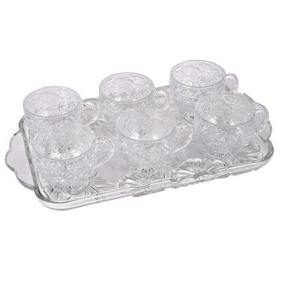 China Sustainable Popular Design 38.5cm Ice Cream With 6pcs Glass Cup Set for sale