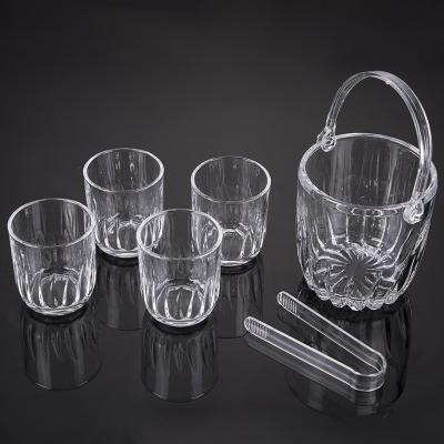 China New design glass viable wholesale ice bucket set with high quality and good price for sale