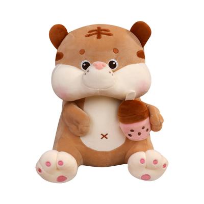 China Milk Tea Tiger Doll Of Creative Children'S Gift Soft Stuffed Animal Cartoon Doll for sale