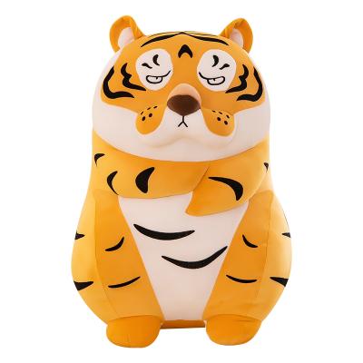 China Large Animal Tiger Girl Toy Plush Tiger Tile Sofa Cushion 60cm Soft Cartoon Eco-friendly Material for sale