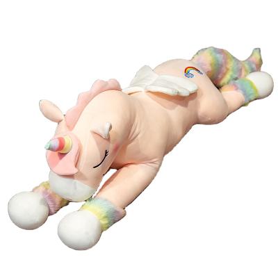 China Pink Colorful Small Unicorn Plush Toy Unicorn Doll Stuffed White Plush Fashion Hugging Pillow for sale